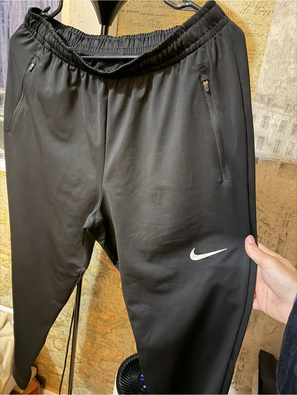 Nike Black Jogger Sweatpants with White Swoosh